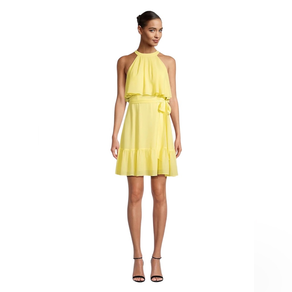 Eliza J Tied Halter Popover Mini Dress